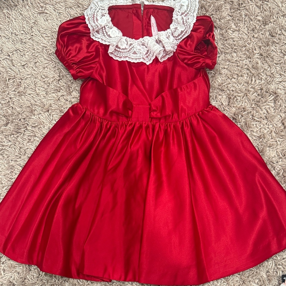 Janie and Jack/American girl Satin red dress